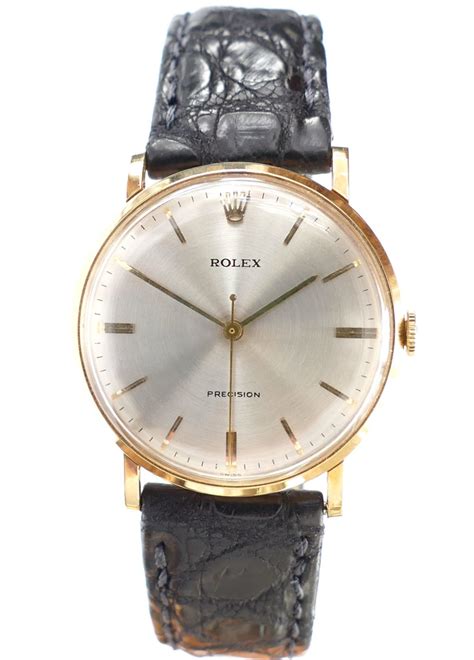 vintage rolex precision solid gold dress watch|Rolex Precision .